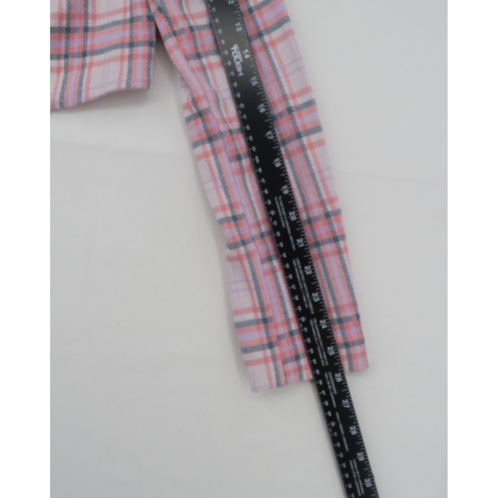 Cabi Pink Plaid 2 Piece Set Cropped Blazer and Wide Leg Pants Womens Size L - Picture 7 of 13